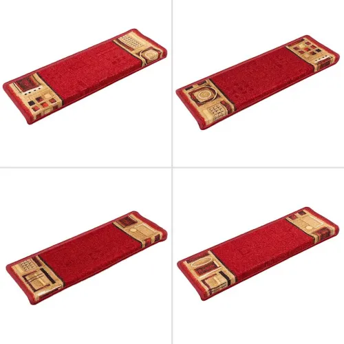 Ljepljivi tepisi za stepenice 15 kom 65x21x4 cm crveni - Crvena 15 Pravokutno Cijena