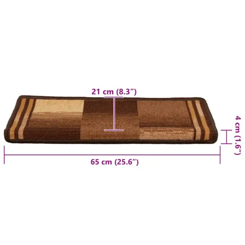 Ljepljivi tepisi za stepenice 15 kom 65x21x4 cm smeđi - Smeđa 15 Pravokutno Cijena