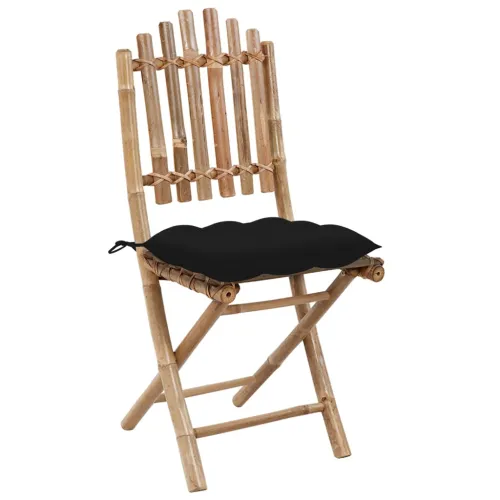 5-dijelni sklopivi vrtni blagovaonski set od bambusa - Crna 40 x 40 x 7 cm Cijena