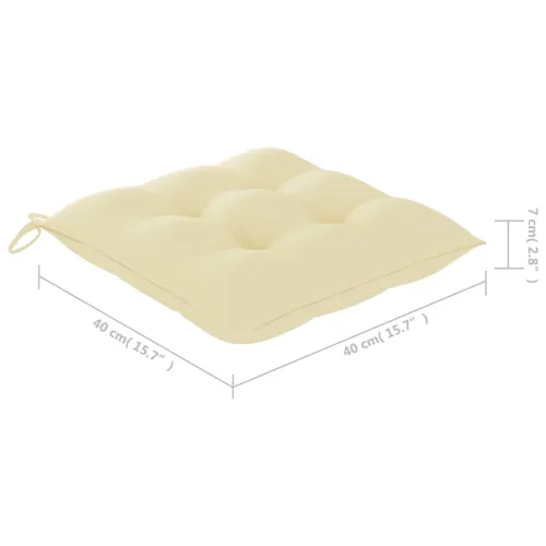 Sklopive stolice 2 kom s jastucima od bambusa - Krema 40 x 40 x 7 cm Cijena