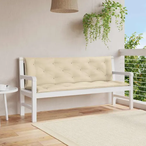 Jastuk za vrtnu klupu bež 150 x (50 + 50) x 7 cm tkanina Oxford - Bež 150 cm Cijena