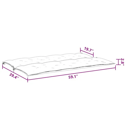 Jastuk za vrtnu klupu crni 150 x (50+50) x 7 cm tkanina Oxford - Crna 150 cm Cijena