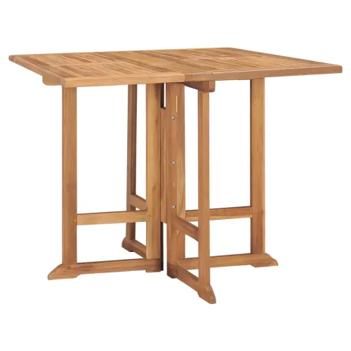 5-dijelni sklopivi vrtni blagovaonski set od masivne tikovine - Za 4 osobe (s naslonom za ruke) Četvrtasto 90 x 90 x 75 cm Cijena