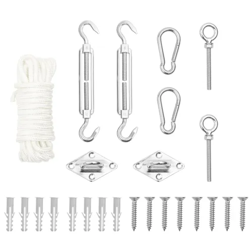 9-dijelni set dodataka za Jedro za zaštitu od sunca nehrđajući čelik - 65 x 40 mm 1 Cijena