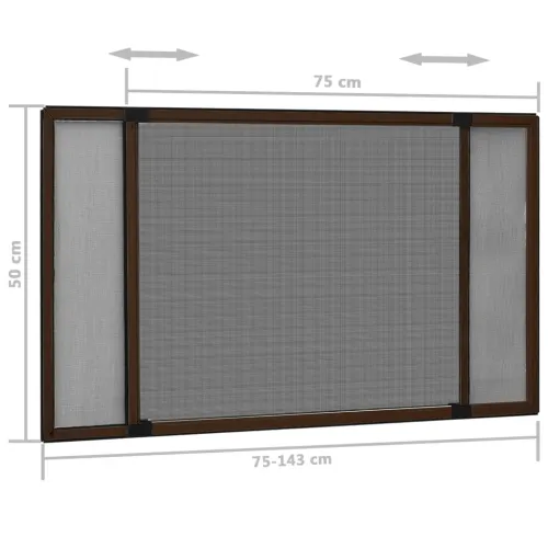Proširivi zaslon protiv insekata smeđi (75 - 143) x 50 cm - Smeđa 143 x 50 cm Smeđa 143 x 50 cm Cijena