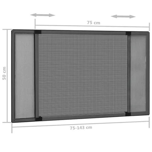 Proširivi zaslon protiv insekata antracit (75 - 143) x 50 cm - Antracit 143 x 50 cm Cijena