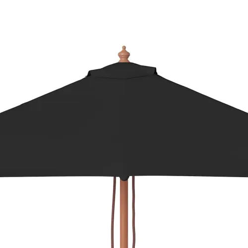 Vrtni suncobran s drvenim stupom 150 x 200 cm crni - Crna Cijena