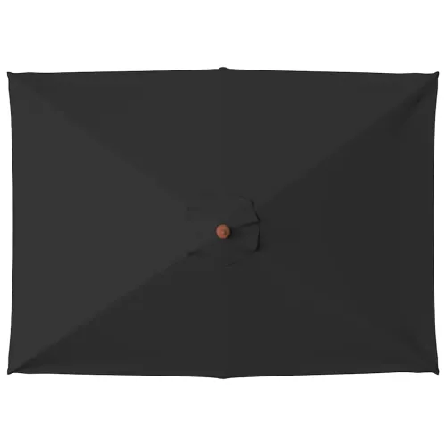Vrtni suncobran s drvenim stupom 150 x 200 cm crni - Crna Cijena