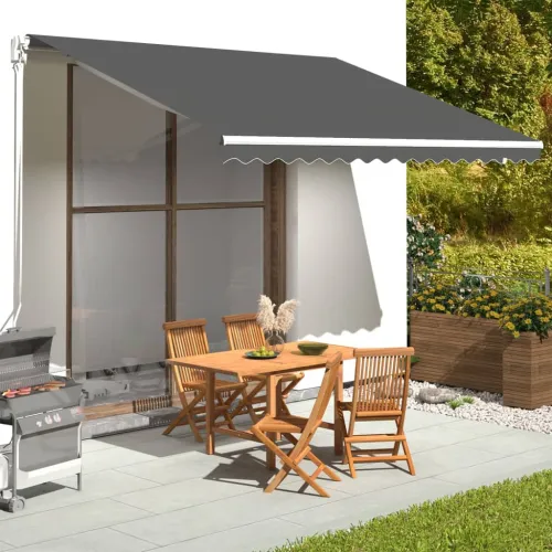 Platno za tendu - Zamjenska tkanina za tendu antracit 380x345 cm poliester - Antracit 4 x 3.5 m 1 Cijena
