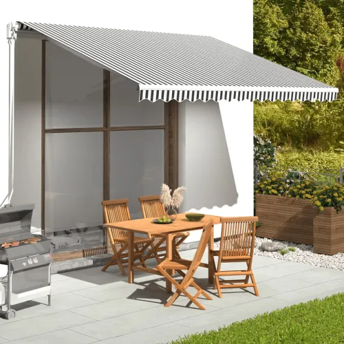 Platno za tendu - Zamjenska tkanina za tendu antracit i bijela 380x295 cm poliester - Antracit i bijela 4 x 3 m 1 Cijena