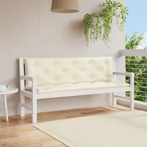 Jastuk za vrtnu klupu krem bijeli 150x(50+50)x7 cm od tkanine - Krema 150 cm 2 Cijena