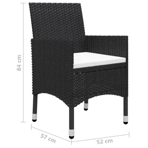 Vrtna garnitura - 5-dijelni vrtni blagovaonski set crni - Crna 4 Cijena