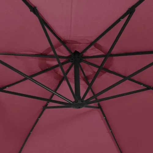 Konzolni vrtni suncobran s LED svjetlima 350 cm bordo - Crvena 350 cm Cijena