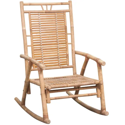 Stolica za ljuljanje od bambusa s jastukom - Siva 120 x 50 x 4 cm Cijena