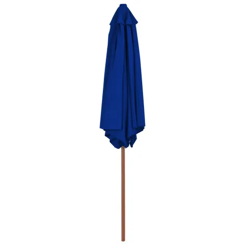 Vrtni suncobran s drvenim stupom 270 cm plavi - Plava Cijena