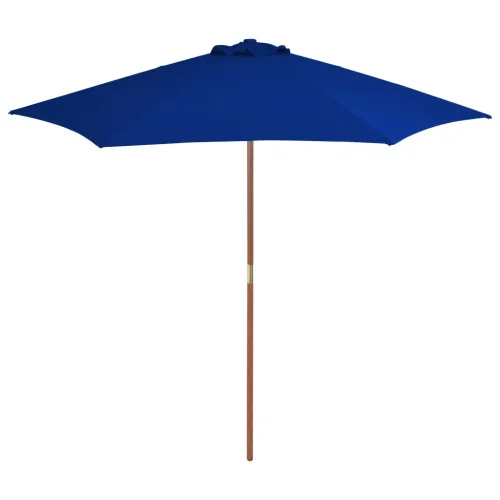 Vrtni suncobran s drvenim stupom 270 cm plavi - Plava Cijena