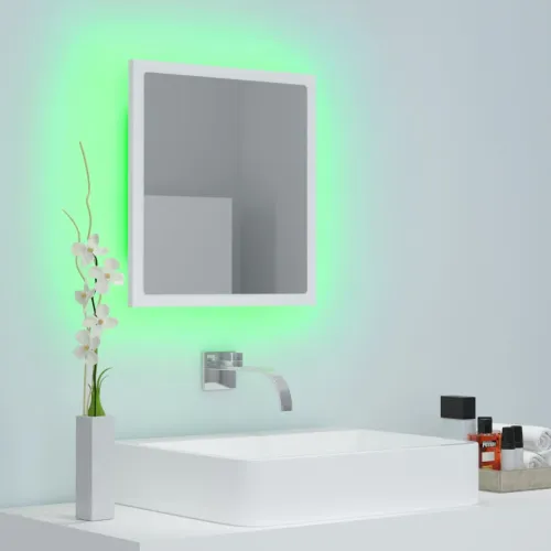 LED kupaonsko ogledalo bijelo 40 x 8,5 x 37 cm akrilno - Bijela Cijena