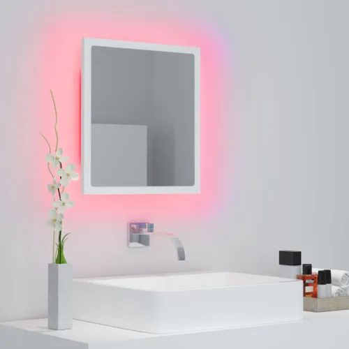 LED kupaonsko ogledalo bijelo 40 x 8,5 x 37 cm akrilno - Bijela Cijena
