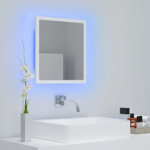 LED kupaonsko ogledalo bijelo 40 x 8,5 x 37 cm akrilno - Bijela Cijena
