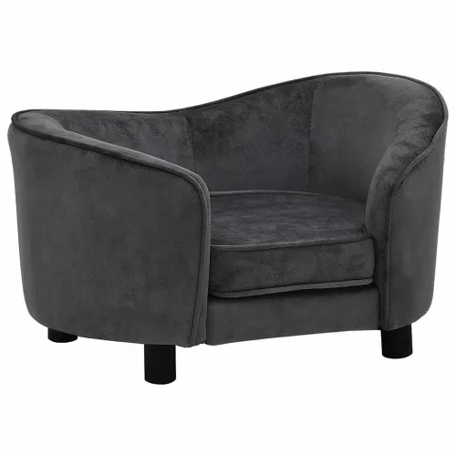 Sofa za pse tamnosiva 69 x 49 x 40 cm plišana - Tamno siva Cijena