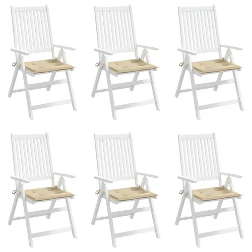 Jastuci za vrtne stolice 6 kom bež 40x40x3 cm od tkanine - Bež 40 x 40 x 3 cm 6 Cijena