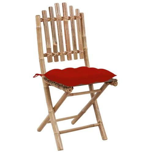 5-dijelni sklopivi vrtni blagovaonski set od bambusa - Crvena 40 x 40 x 7 cm Cijena