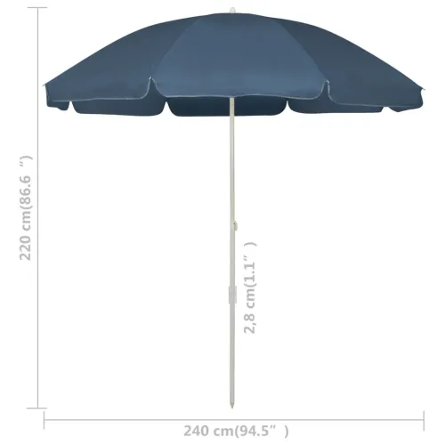 Suncobran za plažu plavi 240 cm - Plava 240 cm Cijena
