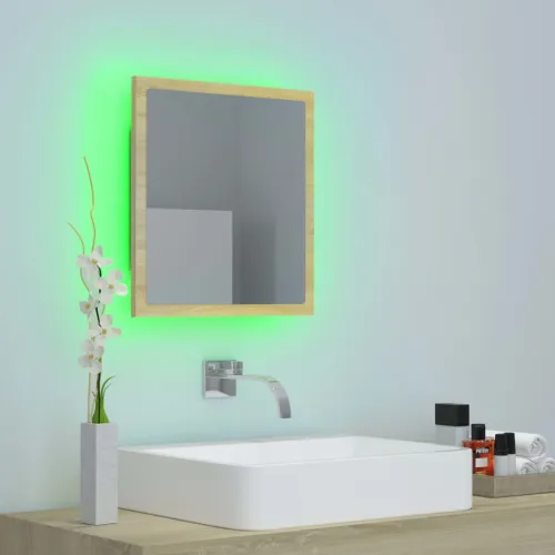 LED kupaonsko ogledalo boja hrasta sonome 40x8,5x37 cm akrilno - Sonoma hrast Cijena