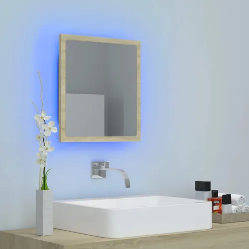 LED kupaonsko ogledalo boja hrasta sonome 40x8,5x37 cm akrilno - Sonoma hrast Cijena