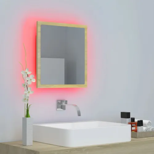 LED kupaonsko ogledalo boja hrasta sonome 40x8,5x37 cm akrilno - Sonoma hrast Cijena