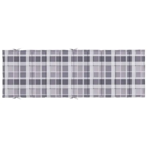 Jastuk za ležaljku sivi karirani 186x58x4 cm tkanina Oxford - Sivi karirani uzorak Cijena