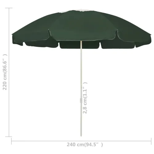 Suncobran za plažu zeleni 240 cm - Zelena 240 cm Cijena