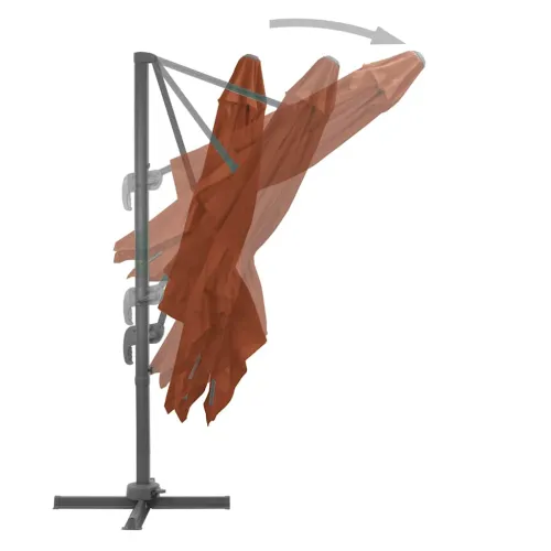 Konzolni vrtni suncobran s aluminijskom šipkom terakota 400x300 cm - Terakota 400 x 300 cm Cijena