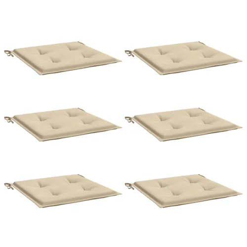 Jastuci za vrtne stolice 6 kom bež 50x50x3 cm od tkanine Oxford - Bež 50 x 50 x 3 cm 6 Cijena