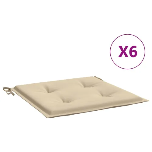 Jastuci za vrtne stolice 6 kom bež 50x50x3 cm od tkanine Oxford - Bež 50 x 50 x 3 cm 6 Cijena