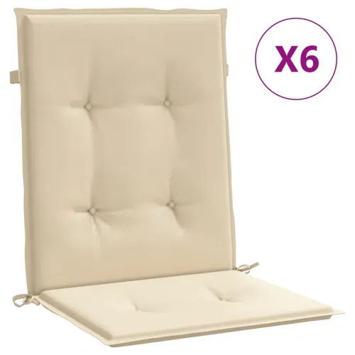 Jastuci za vrtne stolice 6 kom bež 100 x 50 x 3 cm od tkanine - Bež 100 x 50 x 3 cm 6 Cijena
