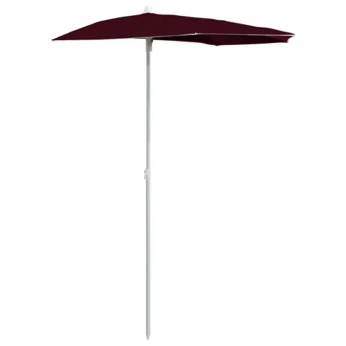 Vrtni polukružni suncobran sa stupom 180 x 90 cm bordo - Bordo crvena Cijena