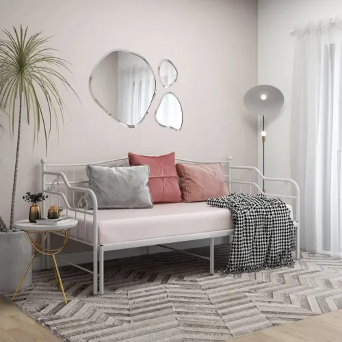 Okvir za krevet na razvlačenje bijeli metalni 90 x 200 cm - Bijela Cijena