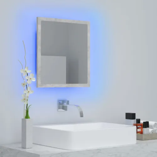 LED kupaonsko ogledalo siva boja betona 40x8,5x37 cm akrilno - Beton siva Cijena