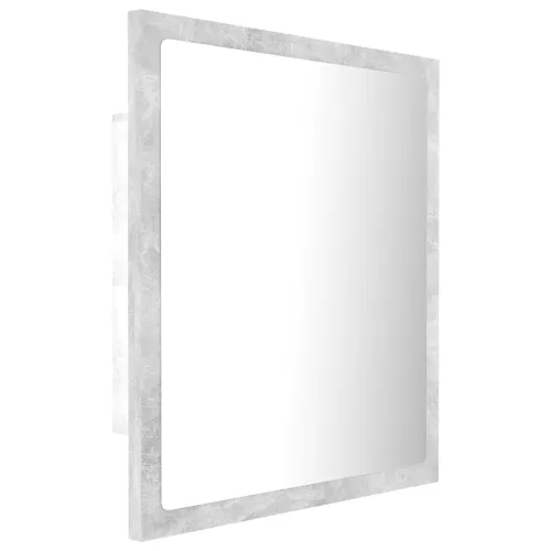 LED kupaonsko ogledalo siva boja betona 40x8,5x37 cm akrilno - Beton siva Cijena