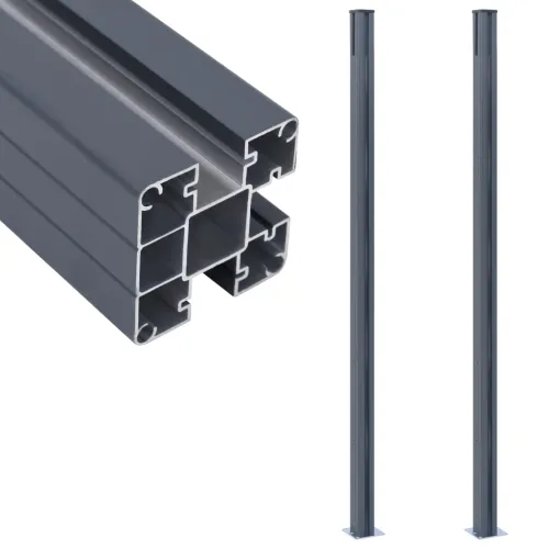 Stupovi za ogradu 2 kom tamnosivi 185 cm aluminijski  - Tamno siva 2 Tamno siva 2 Cijena