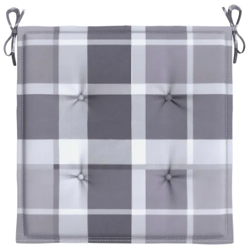 Jastuci za vrtne stolice 4 kom sivi karirani 50x50x3 cm tkanina - Sivi karirani uzorak 50 x 50 x 3 cm 4 Cijena