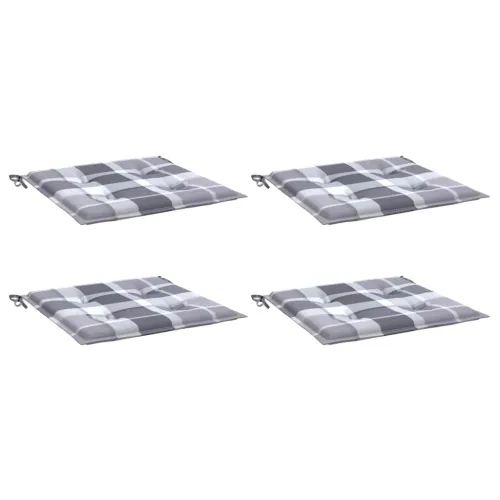 Jastuci za vrtne stolice 4 kom sivi karirani 50x50x3 cm tkanina - Sivi karirani uzorak 50 x 50 x 3 cm 4 Cijena