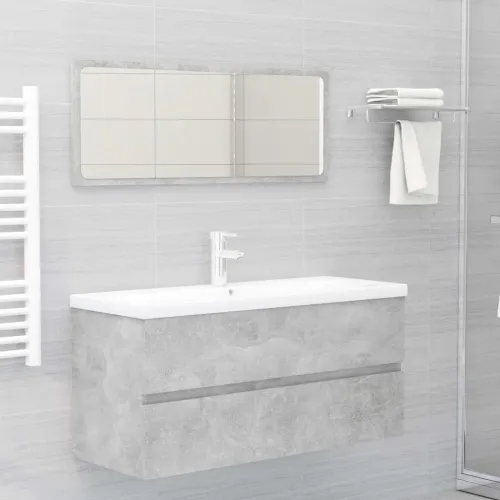 Ormarić za Lavabo - Umivaonik siva boja betona 100 x 38,5 x 45 cm drveni - Beton siva 100 x 38.5 x 45 cm Cijena
