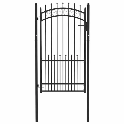 Dvorišna vrata - Vrata za ogradu EMMEN s šiljcima čelik 104x134,5 cm crna - Crna 104 x 134.5 cm Cijena