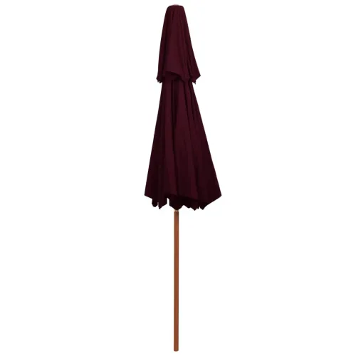 Suncobran s dvije razine i drvenim stupom 270 cm bordo - Bordo crvena Cijena