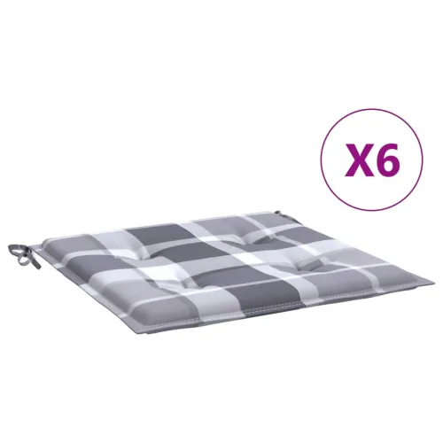 Jastuci za vrtne stolice 6 kom sivi karirani 50x50x3 cm tkanina - Sivi karirani uzorak 50 x 50 x 3 cm 6 Cijena