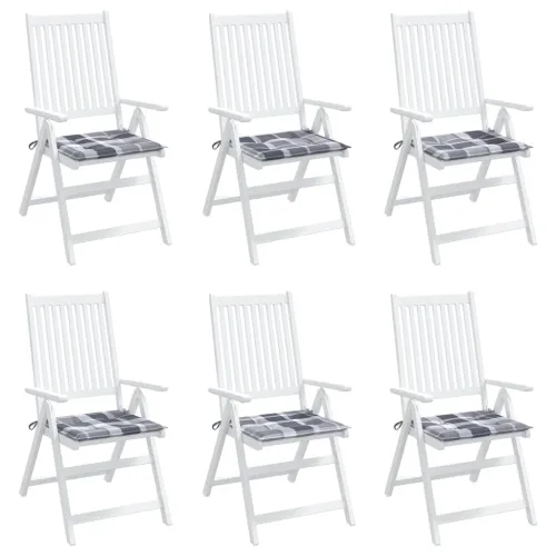 Jastuci za vrtne stolice 6 kom sivi karirani 50x50x3 cm tkanina - Sivi karirani uzorak 50 x 50 x 3 cm 6 Cijena