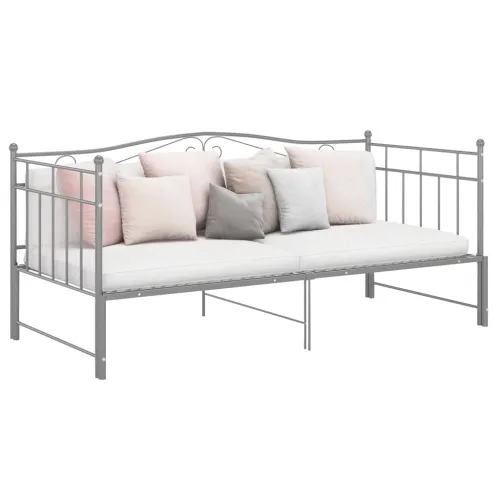 Okvir za krevet na razvlačenje sivi metalni 90 x 200 cm - Siva Cijena