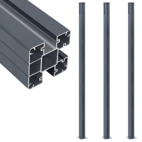 Stupovi za ogradu 3 kom tamnosivi 185 cm aluminijski - Tamno siva 3 Cijena